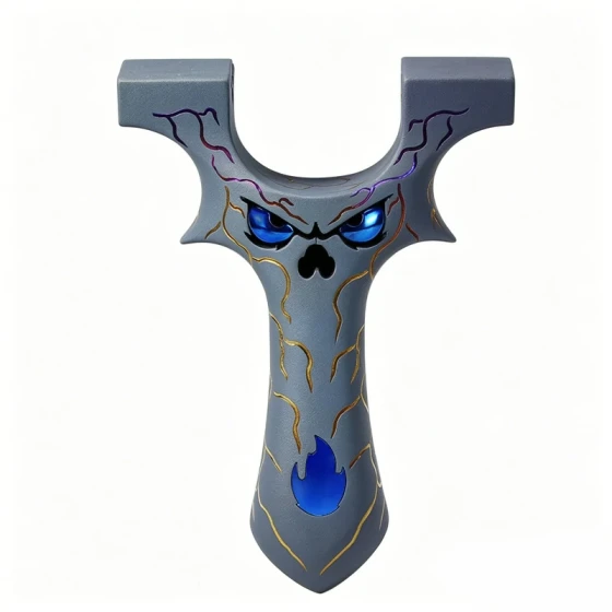 <Ti>"Big Cannon" Dragon-Tooth CNC-Machined Heat-Blued Recurve Flat-Band Quick-Press Slingshot